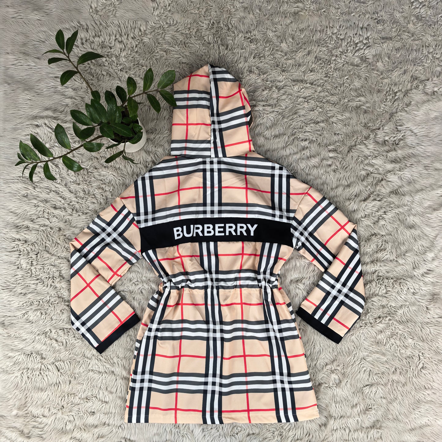 Burberry Check Hooded Jacket | Classic Plaid Mid-Length Designer Coat